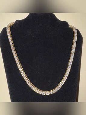 Nordstrom Gold-Tone Tennis Necklace with Clear Stones